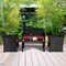 Costway 4PCS Patio Rattan Furniture Conversation Set Cushion Sofa Table Garden Turquoise\Navy